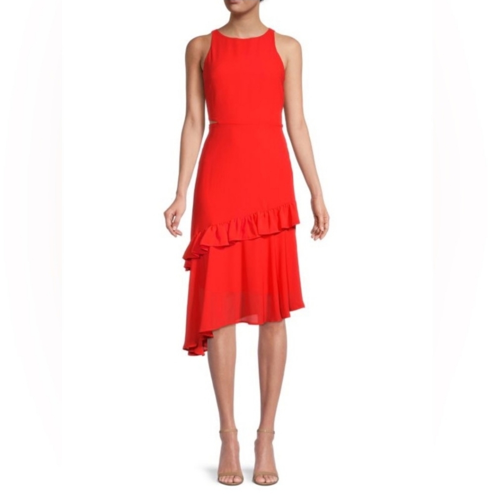 Sam Edelman Side Cut Out Ruffle Hem Dress NWT